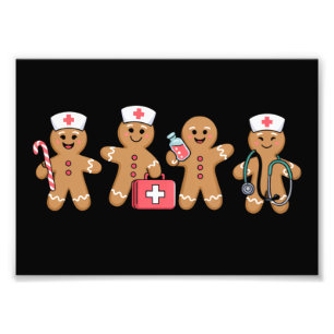 Weihnachts-Lebkuchen-Krankenschwester-Team-Geschen Fotodruck