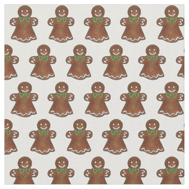 Weihnachts-Lebkuchen Lady Lady Cookie Holiday Stoff (Nahaufnahme)