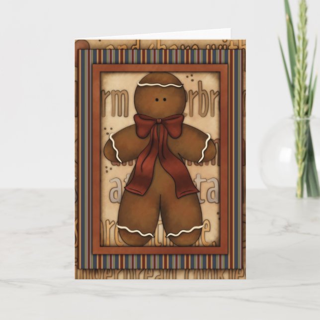 Weihnachts-Lebkuchen Man Design Grußkarte Feiertagskarte (Vorderseite)