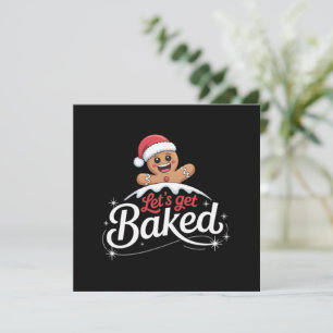 Weihnachts-Lebkuchen-Mann-Familie gebacken Feiertagskarte