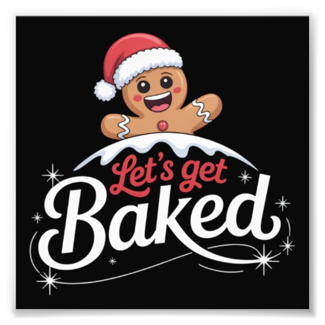 Weihnachts-Lebkuchen-Mann-Familie gebacken Fotodruck (Vorne)