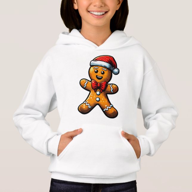 Weihnachts-Lebkuchen Mann Kinder Pullover Hoodie (Vorderseite)