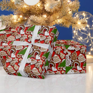 Weihnachts-Lebkuchen-Packpapier Geschenkpapier