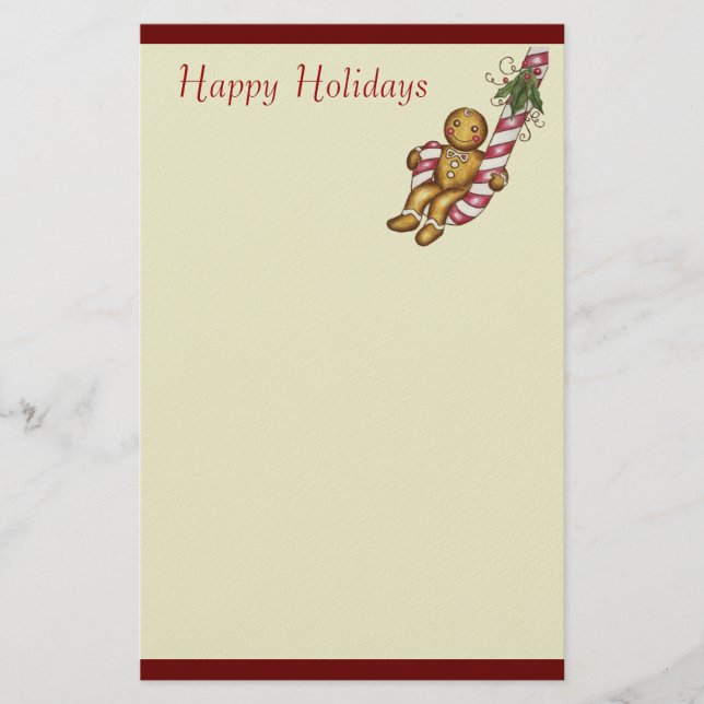 Weihnachts-Lebkuchen-Papier Briefpapier (Vorderseite)