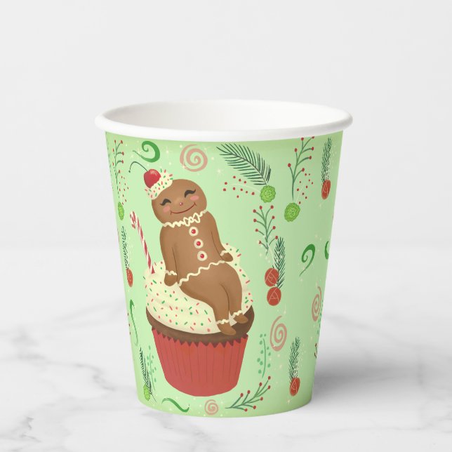 Weihnachts-Lebkuchen Pappbecher (Vorderseite)
