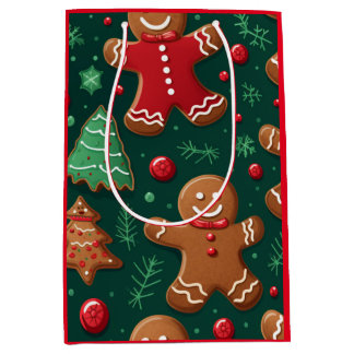 Weihnachts-Lebkuchendesign Mittlere Geschenktüte