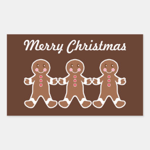 Weihnachts-Lebkuchenjungen-Aufkleber Rechteckiger Aufkleber