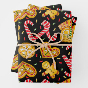 Weihnachts-Lebkuchenkost & Candy Cane Geschenkpapier Set