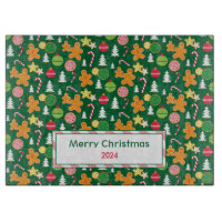 Weihnachts-Lebkuchenmuster mit Gruß & Jahr