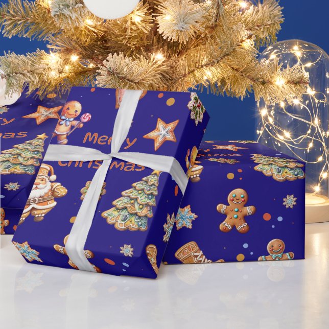 Weihnachts-Lebkuchenspass Niedliche Marine Geschenkpapier (Feiertage)