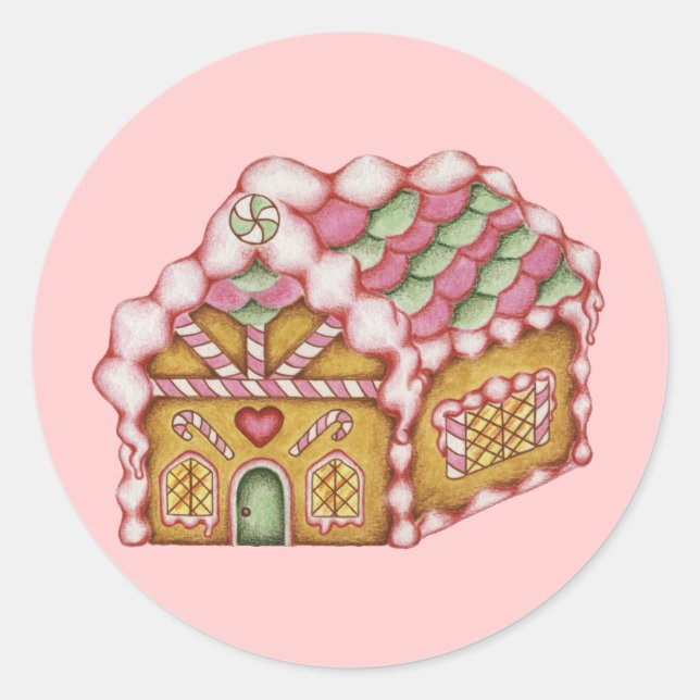 Weihnachts-Lebkuchensticker Runder Aufkleber (Vorderseite)