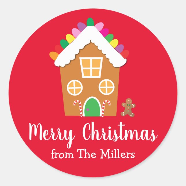 Weihnachts-Lebkuchensticker Runder Aufkleber (Vorderseite)