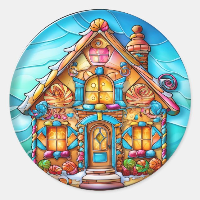 Weihnachts-Lebkuchensticker Runder Aufkleber (Vorderseite)