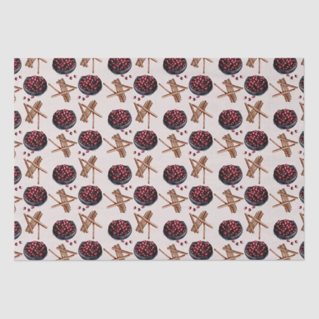 Weihnachts-Leckerei-Muster Seidenpapier (Vorderseite)