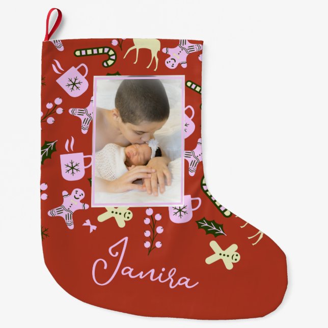 Weihnachts-Leckereien Feierliche Familienfeier Fot Großer Weihnachtsstrumpf (Vorderseite)