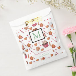Weihnachts-Leckereien Frohe Weihnachts-Monogramm Geschenktütchen