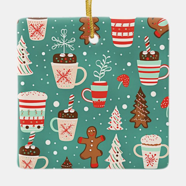 Weihnachts-Leckereien für Kinder Keramikornament (Vorderseite)