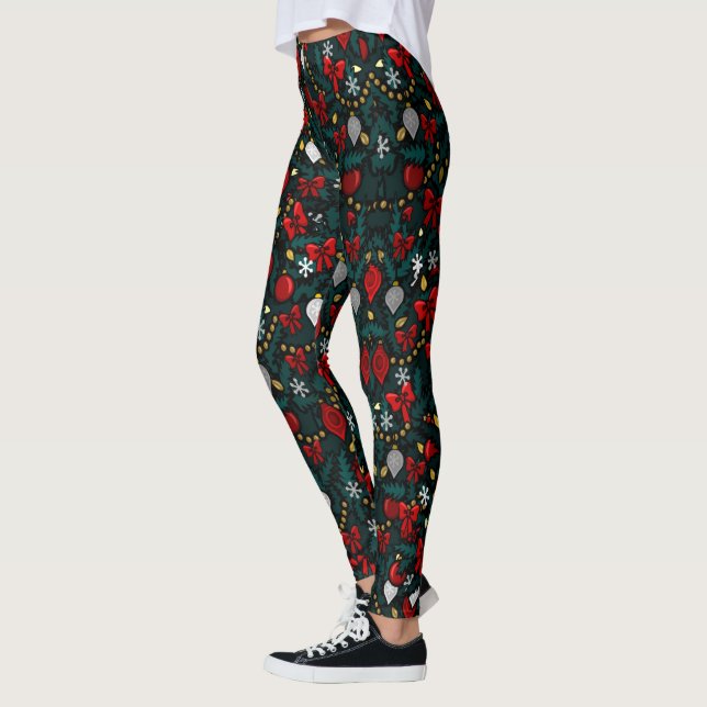 Weihnachts-Leggings Weihnachtsbaumkostüme Pants Leggings (Links)