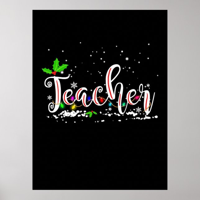 Weihnachts-Lehrerin Poster (Vorne)