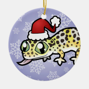 Weihnachts-Leopardgecko Keramikornament