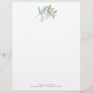 Weihnachts-Letterhead Festliche Wasserfarbenwelt Briefbogen