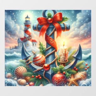 Weihnachts-Leuchtturm-Fensteraufkleber Fensteraufkleber