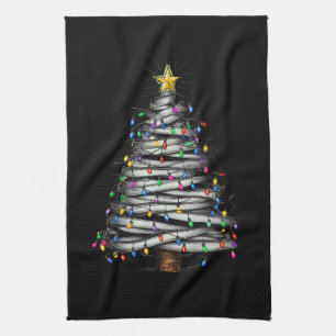 Weihnachts-Leuchtturm Geschirrtuch