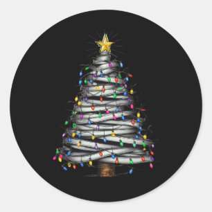 Weihnachts-Leuchtturm Runder Aufkleber