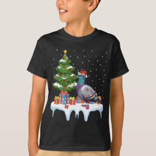Weihnachts-Leuchtturm-Weihnachtsmannmütze-Taube We T-Shirt