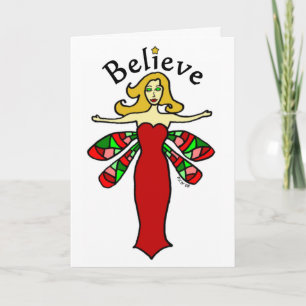 Weihnachts-Libellen-Fee Grußkarte Feiertagskarte