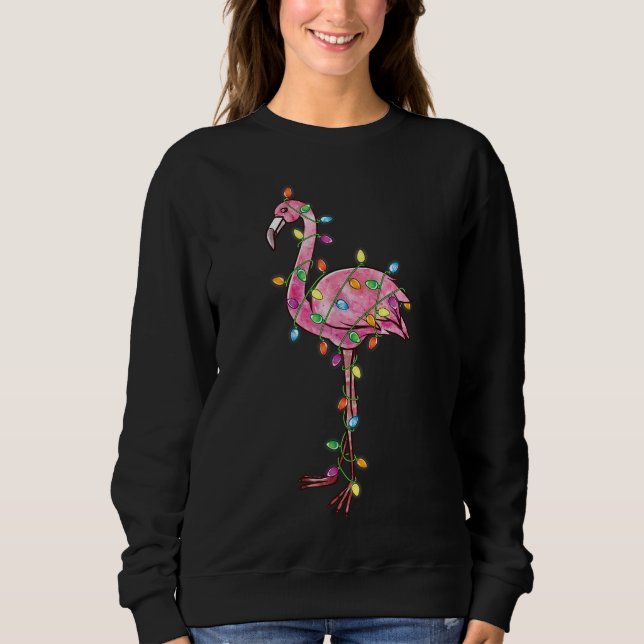 Weihnachts-Lichter Flamingo Pjs Funny Xmas Trem Fl Sweatshirt (Vorderseite)