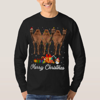 Weihnachts-Lichter Xmas Pajama Camel Animals L T-Shirt