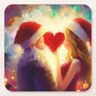 Weihnachts-Liebe 1 Rechteckiger Pappuntersetzer