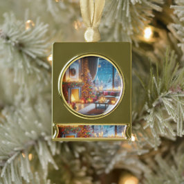 Weihnachts-Liebe Banner-Ornament Gold