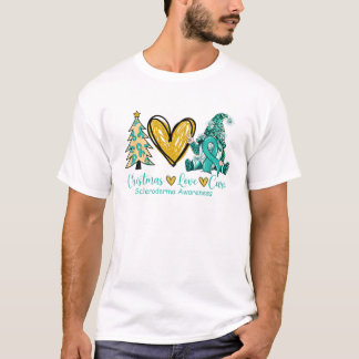 Weihnachts-Liebe Heilung Gnome Aquamarine Ribbon S T-Shirt
