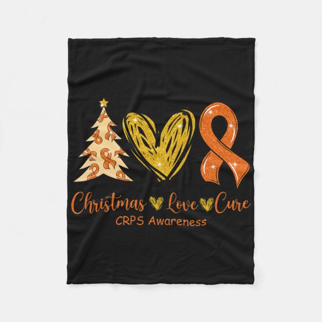 Weihnachts-Liebe Heilung Orange Ribbon Crps Bewuss Fleecedecke (Vorderseite)