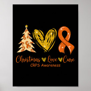Weihnachts-Liebe Heilung Orange Ribbon CRPS Bewuss Poster