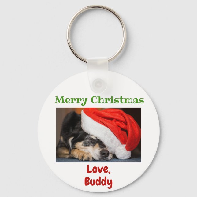 Weihnachts-Liebe Hund Katze Vater Mama Haustier Fo Schlüsselanhänger (Vorderseite)