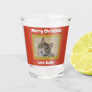 Weihnachts-Liebe Hund Katze Vater Mama Haustier Fo Schnapsglas