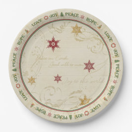 Weihnachts-Liebe JoPeace Typografy Gold Snowflake Pappteller