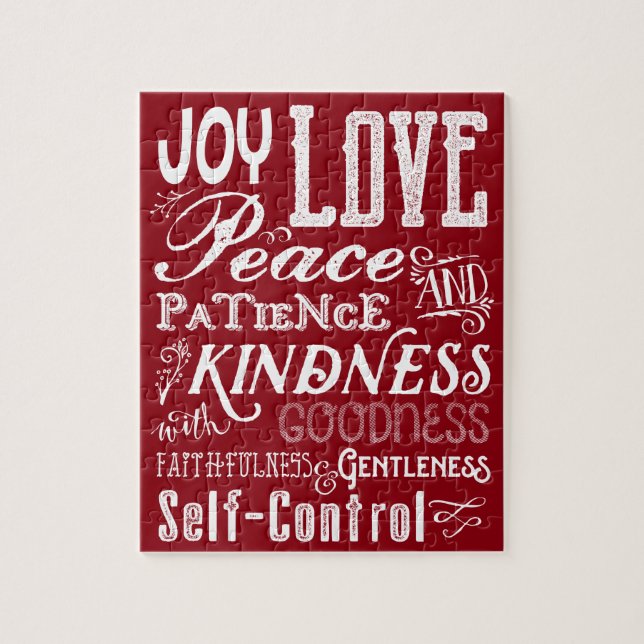 Weihnachts-Liebe Joy Fruit of the Spirit Typografy (Vertikal)