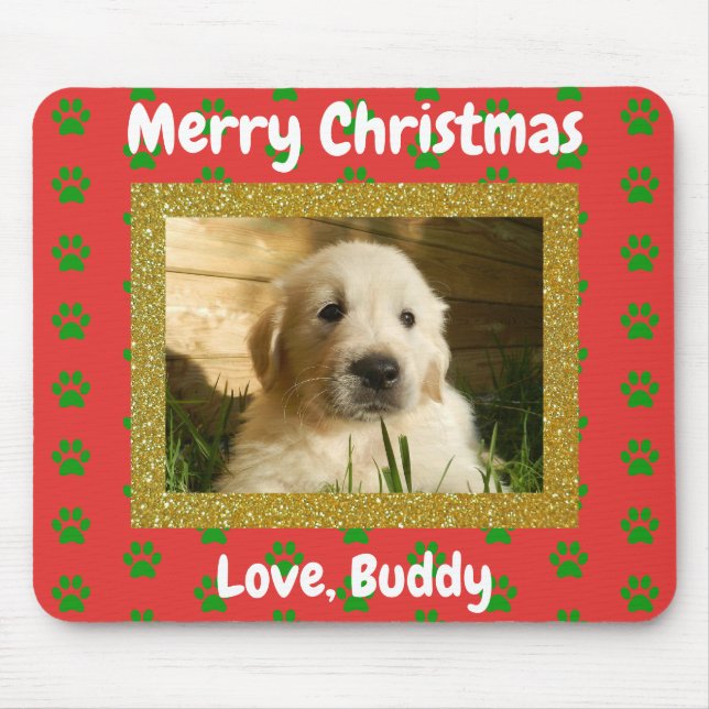 Weihnachts-Liebe Katze Vater Mama Haustier Foto Mousepad (Vorne)