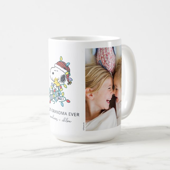 Weihnachts-Liebe und Lichter - Bestes Oma-Foto Kaffeetasse (VorderseiteRechts)