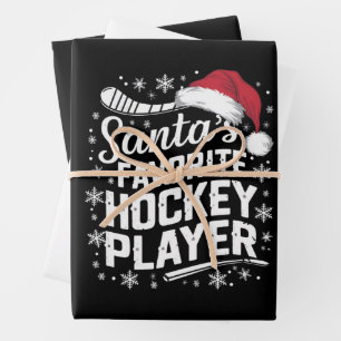Weihnachts Lieblings-Hockey-Spieler Pajama Weihnac Geschenkpapier Set