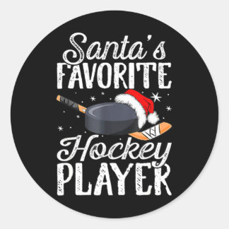 Weihnachts-Lieblings-Hockey-Spieler-Spaß Weihnacht Runder Aufkleber