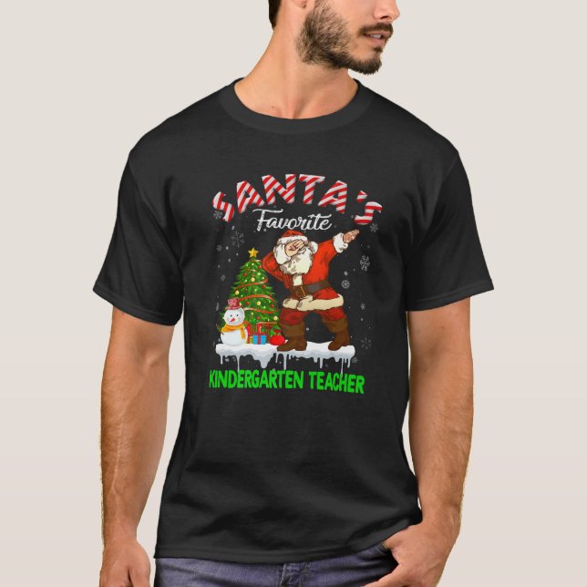 Weihnachts Lieblings-Kindergarten Lehrer Xmas Tree T-Shirt (Vorderseite)