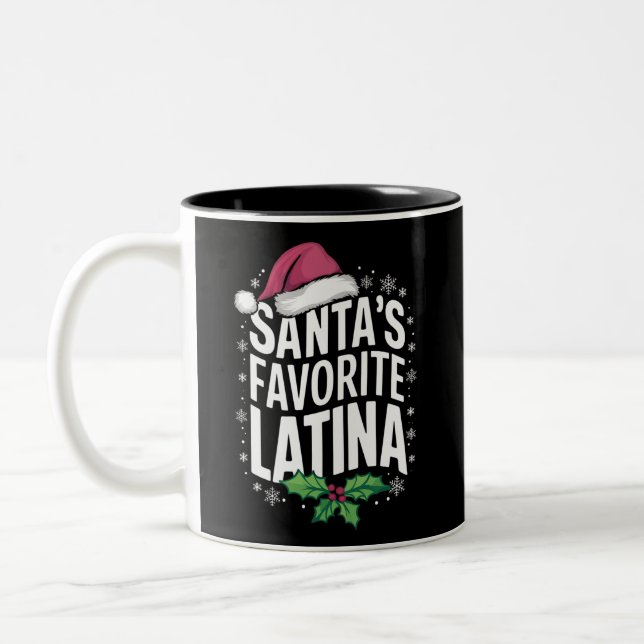 Weihnachts Lieblings-Latina Weihnachten Weihnachte Zweifarbige Tasse (Links)