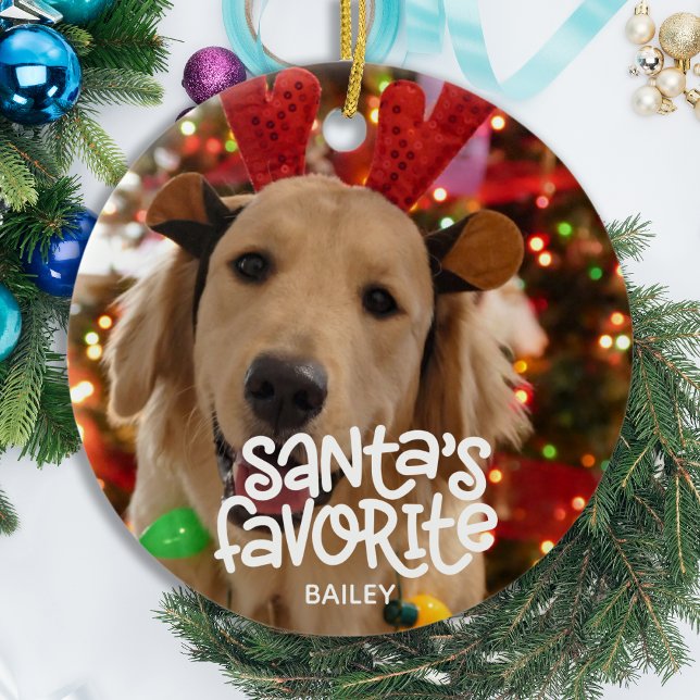 Weihnachts Lieblings-Spaß Weihnachten Welpen-Hund  Keramik Ornament (Von Creator hochgeladen)