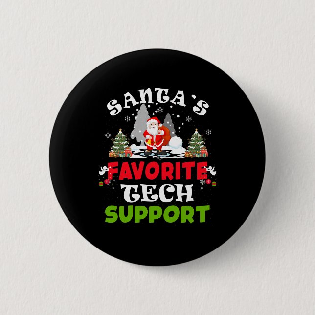 Weihnachts Lieblings-Tech-Support Funny Christmas  Button (Vorderseite)
