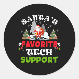 Weihnachts Lieblings-Tech-Support Funny Christmas Runder Aufkleber